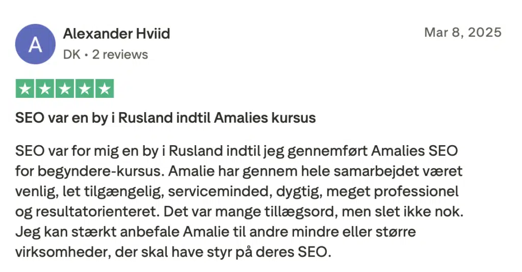 Trustpilot anmeldelse 1